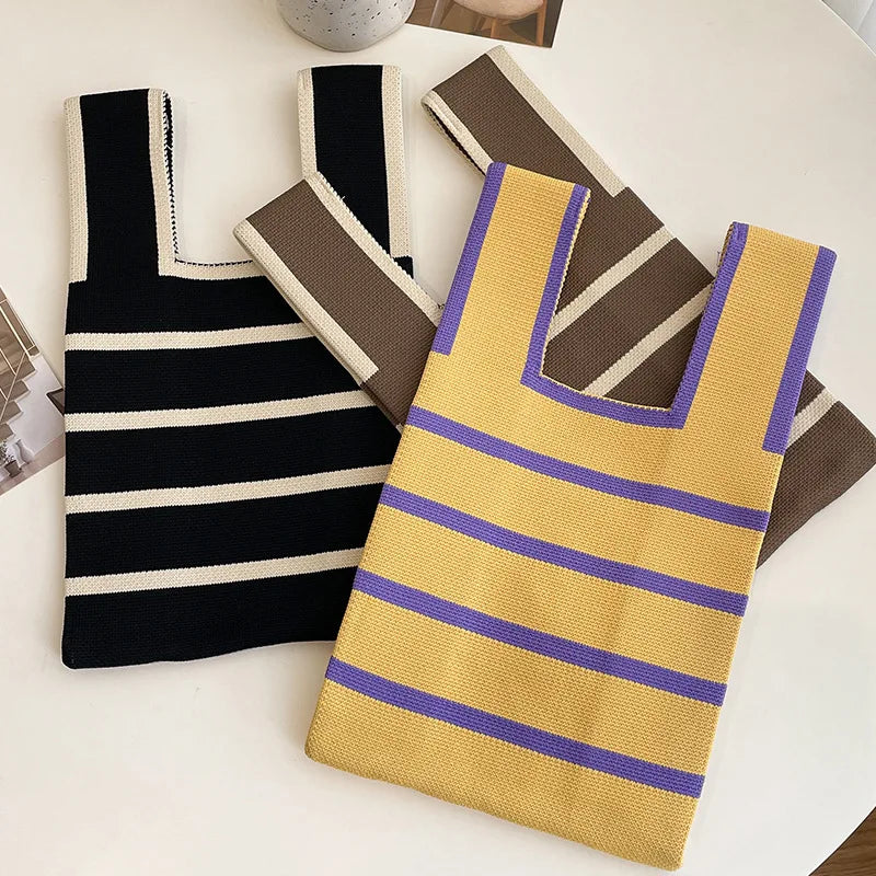 Luxury Knitted Stripe Tote