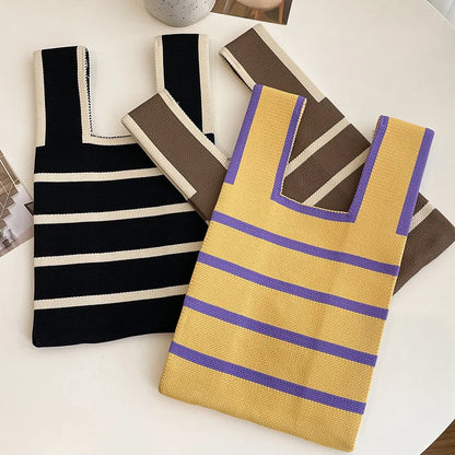 Luxury Knitted Stripe Tote