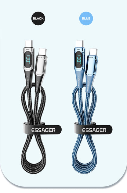 Essager 100W USB-C to USB-C Fast Charging Cable with LED Display
