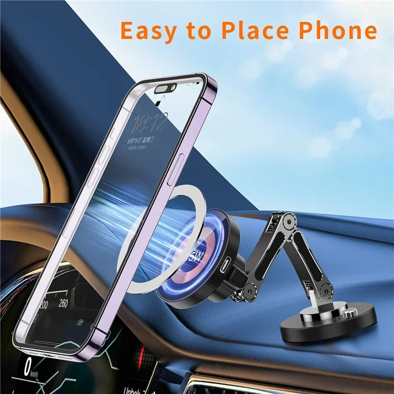 15W Magnetic Car Wireless Charger Mount for iPhone 15 14 13 12 Series - 8