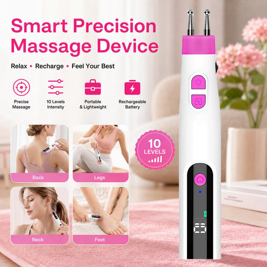Digital Handheld Precision Body & Face Massage Pen with 10 Intensity Levels