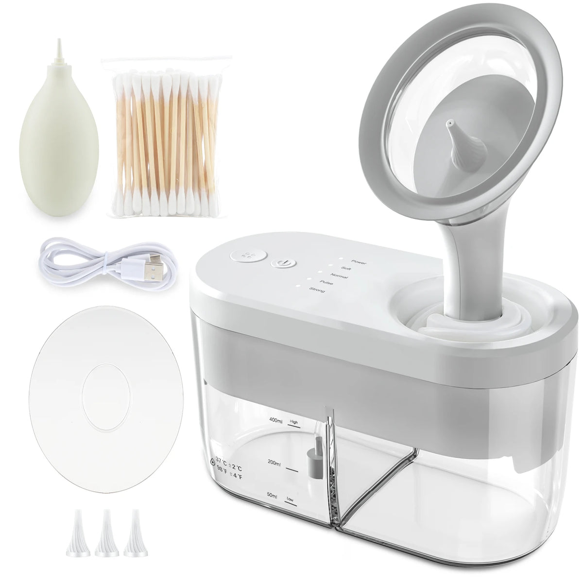Electric Ear Wax Removal System - Waterproof Ear Irrigation Kit with 4 Pressure Modes