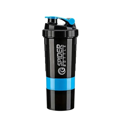 3-Layer Portable Protein Shaker Bottle - Leak-Proof Gym Mixing Cup