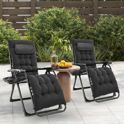 Zero Gravity Recliner Chair - Portable Folding Outdoor Lounge with Tray