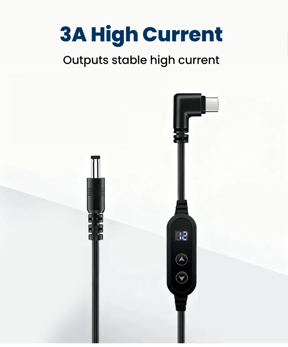 USB-C to DC Fast Charging Power Boost Cable - 5V/9V/12V/15V/20V Adapter - 8