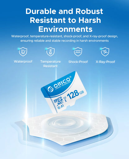 ORICO 128GB Micro SD Card - High-Speed UHS-I V30 for 4K Video & Cameras
