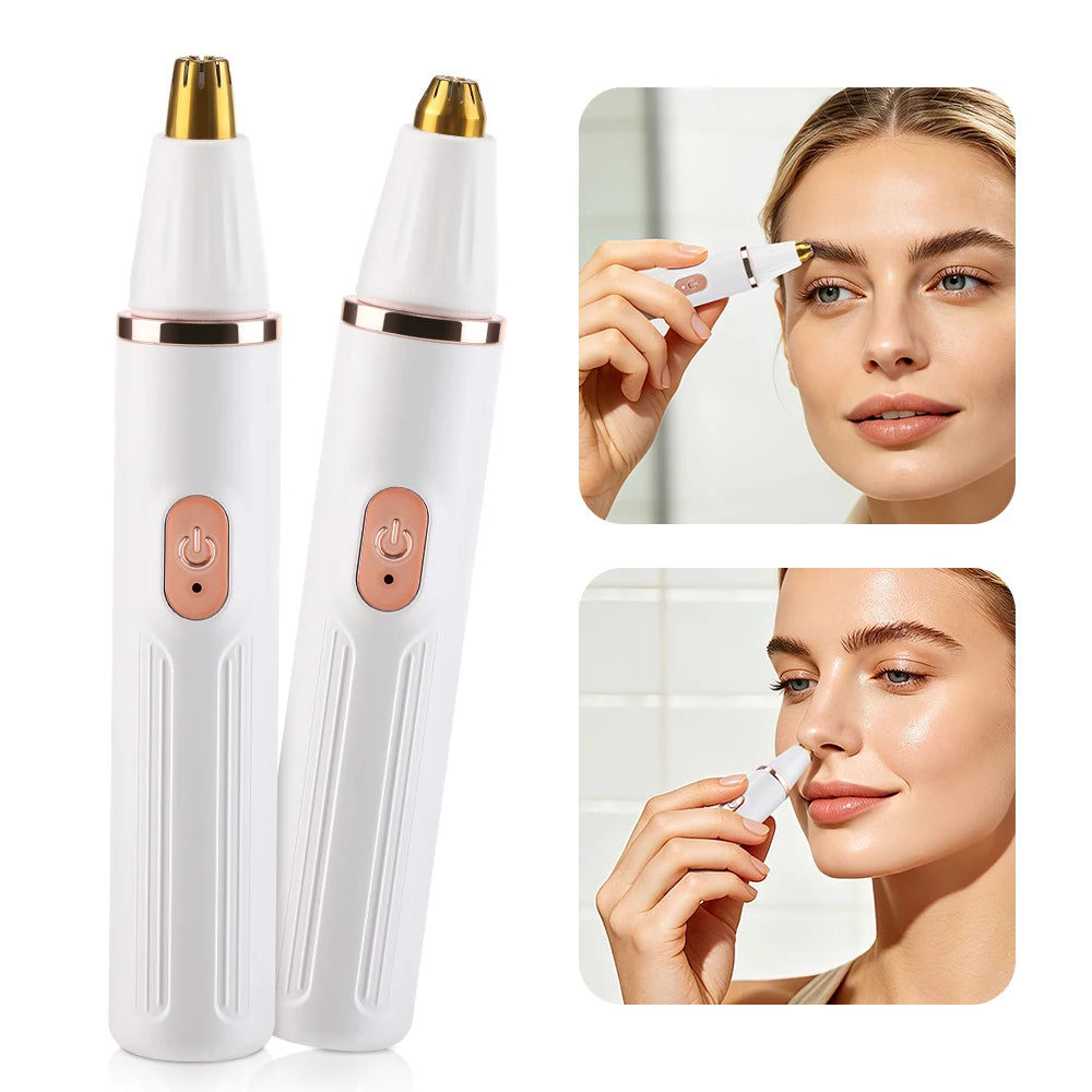 2-in-1 Electric Eyebrow and Nose Hair Trimmer - Painless Grooming Tool - 1