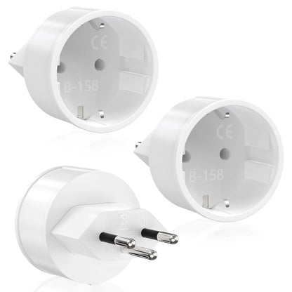 3-Pack EU to Switzerland Travel Power Adapter Plug 10A 250V Converter