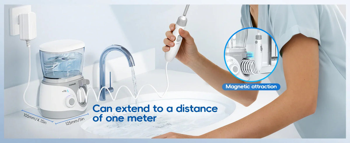 Professional Electric Oral Irrigator Water Flosser with 8 Nozzle Heads