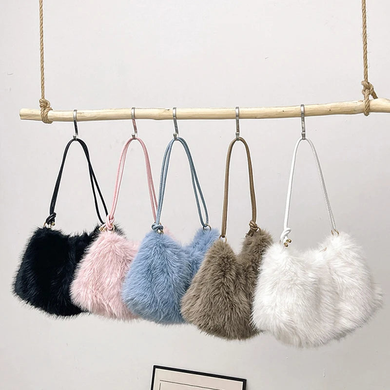 Luxury Plush Winter Bucket Bag