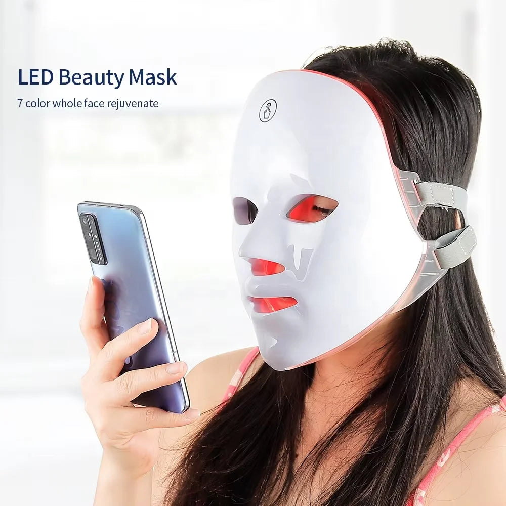 7-Color LED Photon Therapy Facial Mask for Skin Rejuvenation & Face Lifting - 5