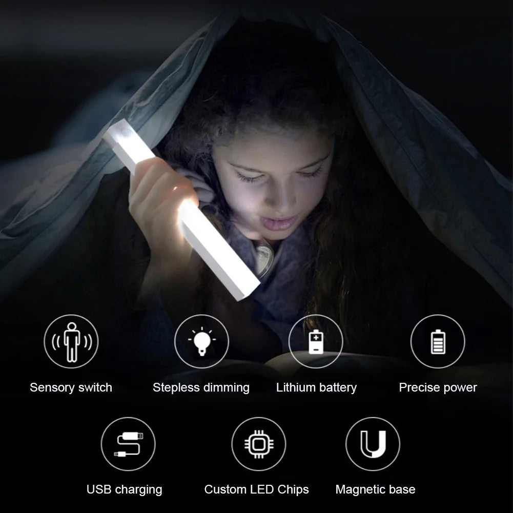 Rechargeable Motion Sensor LED Under Cabinet Light - Dimmable Wireless Closet Night Light