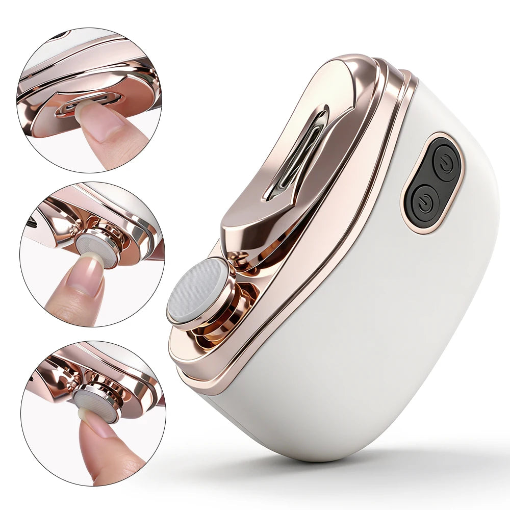 Automatic Electric Nail Trimmer & Polisher with LED Light for Safe Nail Care - 1