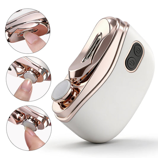 Automatic Electric Nail Trimmer & Polisher with LED Light for Safe Nail Care