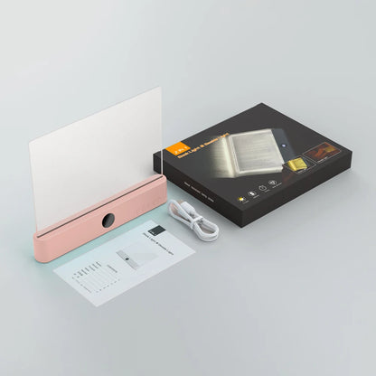 Flat Panel LED Book Reading Light - Rechargeable Eye-Caring Night Light with Timer