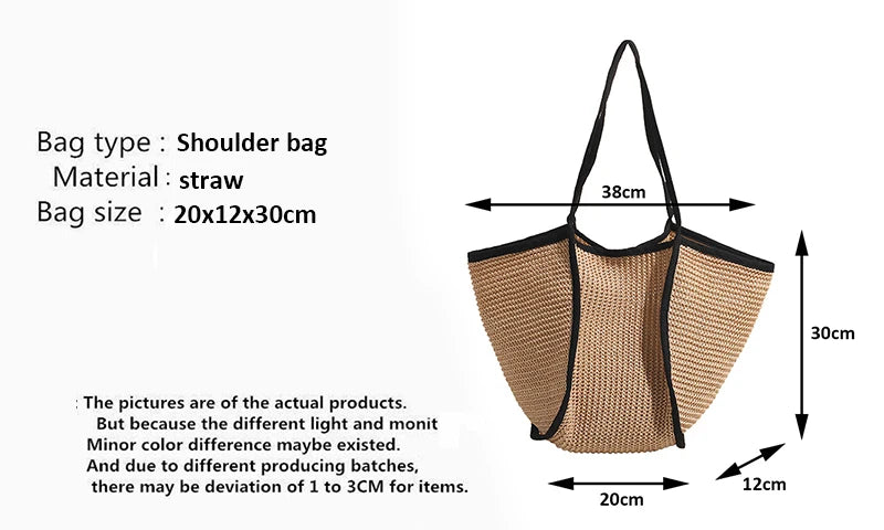 Luxury Bohemian Straw Tote