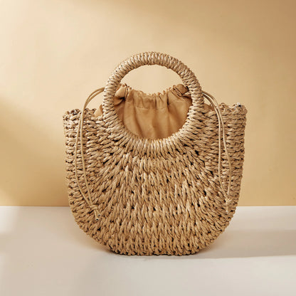 Luxury Woven Half-Moon Bag