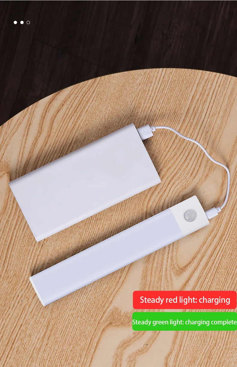 Ultra-Thin LED Under Cabinet Light - USB Rechargeable Motion Sensor Closet & Wardrobe Lighting