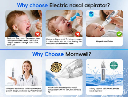 Electric Baby Nasal Aspirator - Safe & Gentle Automatic Nose Cleaner
