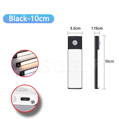 Ultra-Thin LED Under Cabinet Light - USB Rechargeable Motion Sensor Closet & Wardrobe Lighting