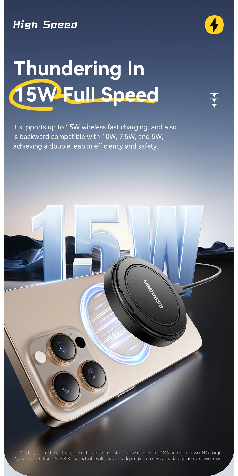 15W Magnetic Foldable Wireless Charger Stand for iPhone & Earbuds