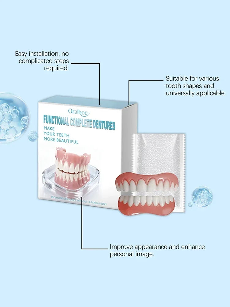 Instant Smile Cosmetic Dentures - Natural Looking Upper & Lower Teeth Veneers