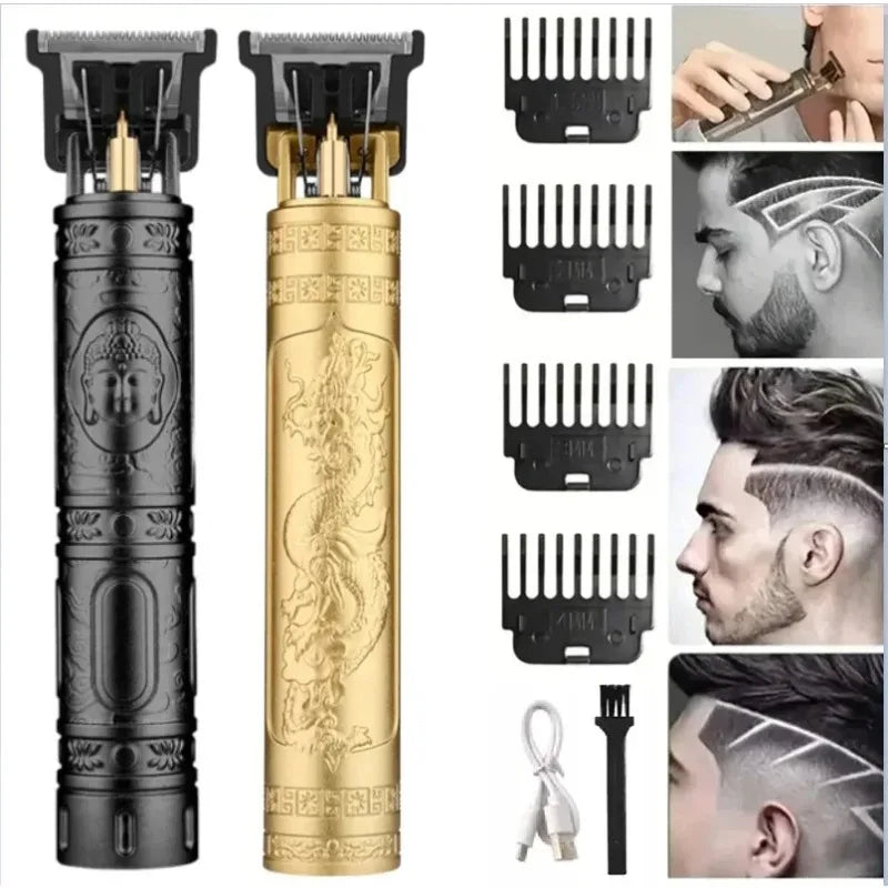 Professional Cordless T-Blade Hair Clipper - Vintage Barber Trimmer & Edger for Men - 2