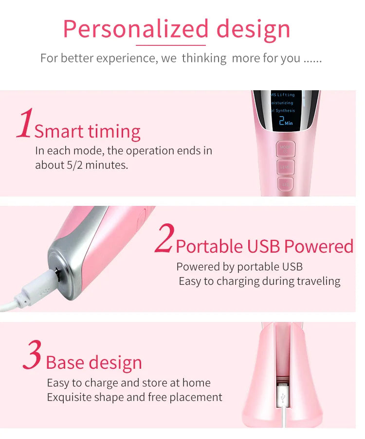 5-in-1 LED Micro-Current Facial Massager for Skin Tightening & Rejuvenation