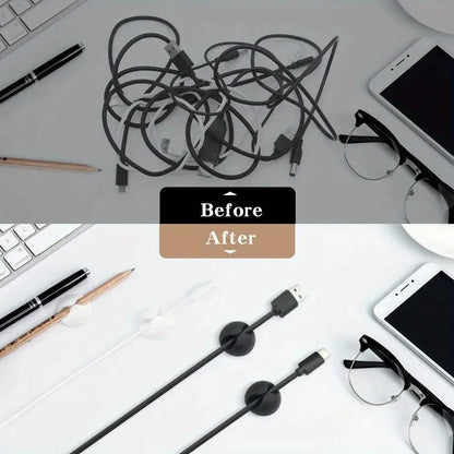 Adhesive Cable Organizer Clips – Tidy Desk Cord Holder for USB & Data Cables