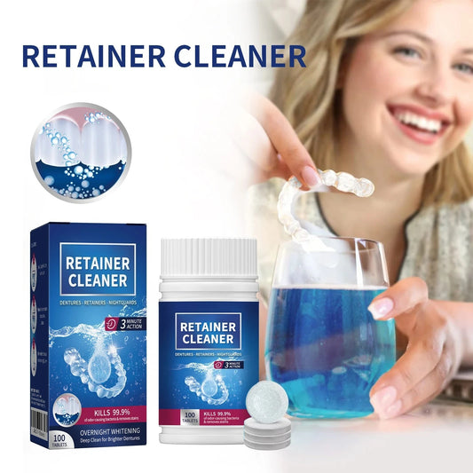 Denture & Retainer Cleaning Tablets – Deep Stain Remover for Oral Appliances