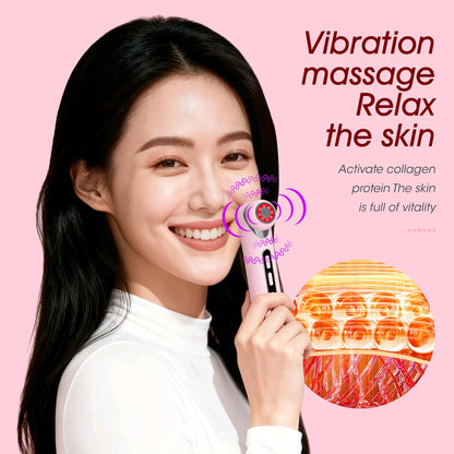 3-in-1 LED Photon Eye & Facial Massager Wand for Anti-Aging and Skin Lifting