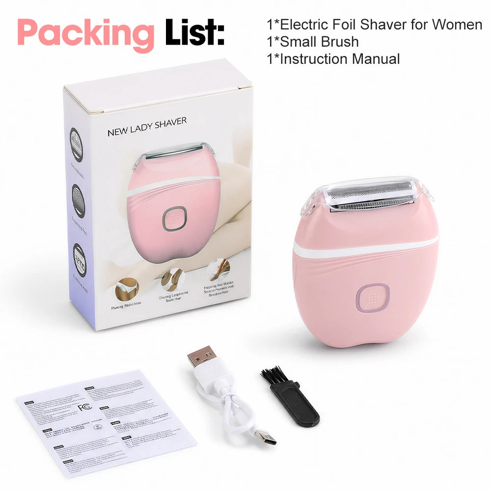 Electric Foil Shaver for Women – Rechargeable Cordless Body Hair Remover