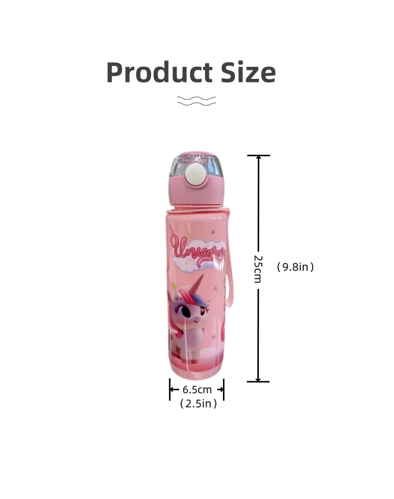 700ml Cartoon Straw Water Bottle – Leak-Proof Portable Kids Sports Cup - 11
