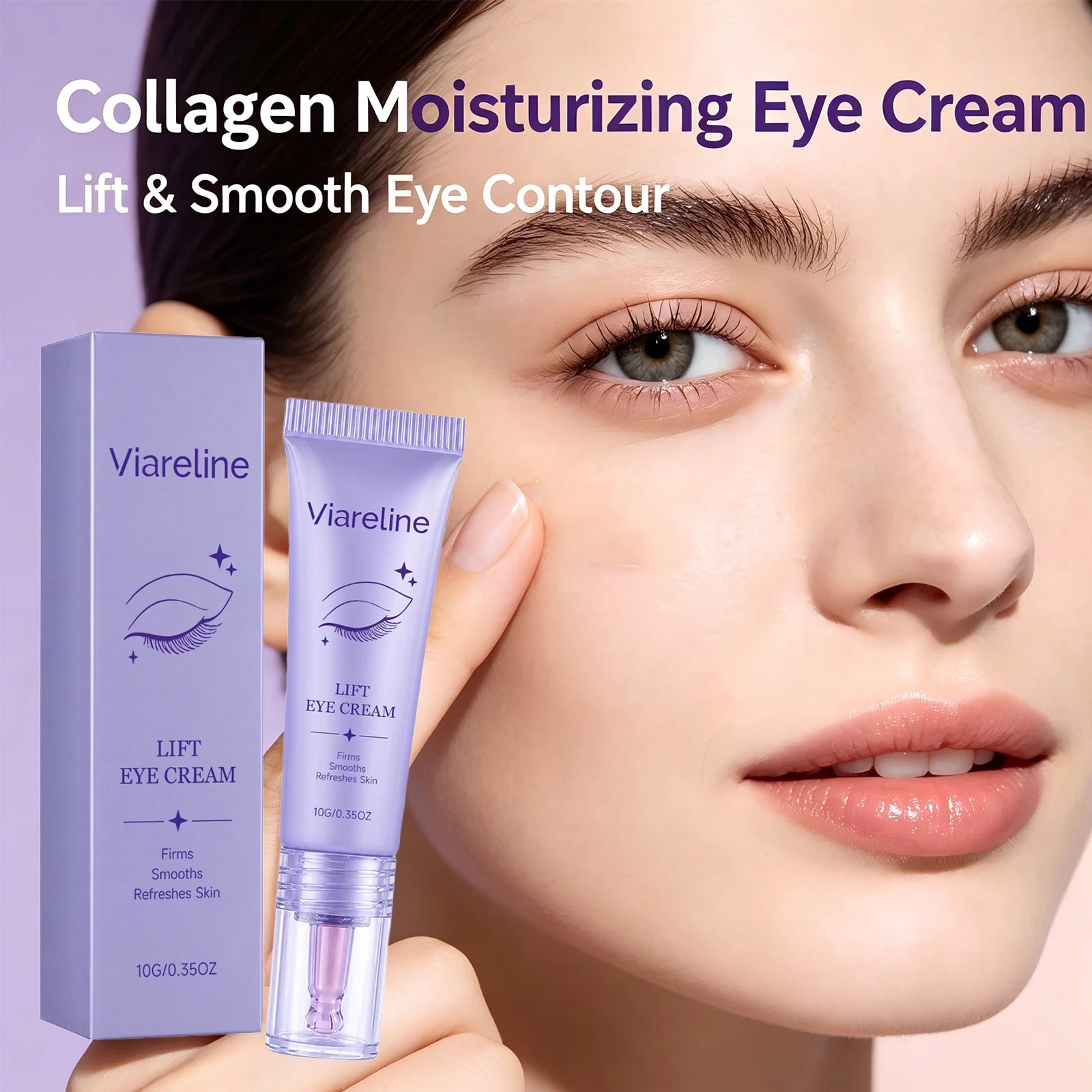 Firming Collagen Eye Cream for Dark Circles & Fine Lines - Anti-Aging Hydrating Care - 3