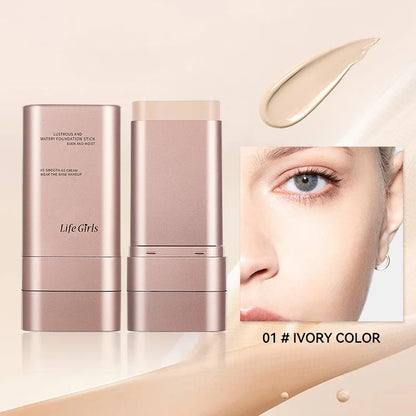 Double-Ended Hydrating Foundation Stick with Built-in Brush - Long-Lasting