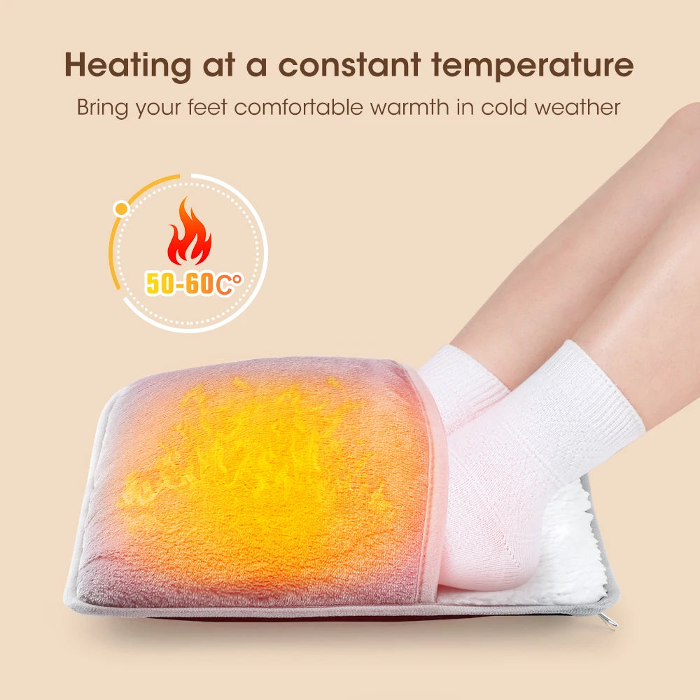 Electric Heated Foot Warmer - Adjustable Temperature & Timer Desk Heating Pad