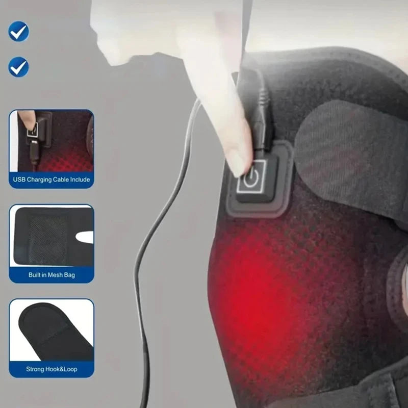 Electric Heated Knee Wrap - USB Joint Warmer & Pain Relief Pad