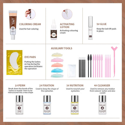 Professional Lash Lift and Tint Kit - Eyelash & Brow Perming Set