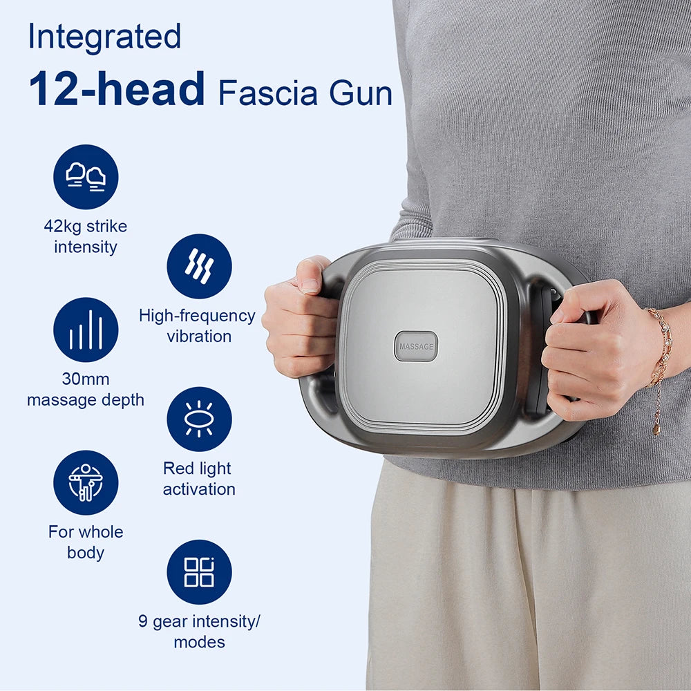 12-Head Deep Tissue Massage Gun for Full Body Relief - 2
