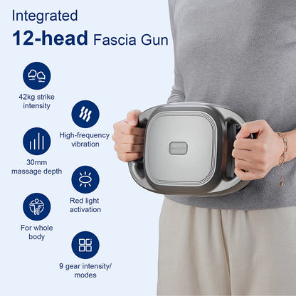 12-Head Deep Tissue Massage Gun for Full Body Relief
