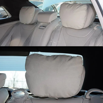 Memory Foam Car Neck Pillow - Suede Headrest Support Cushion
