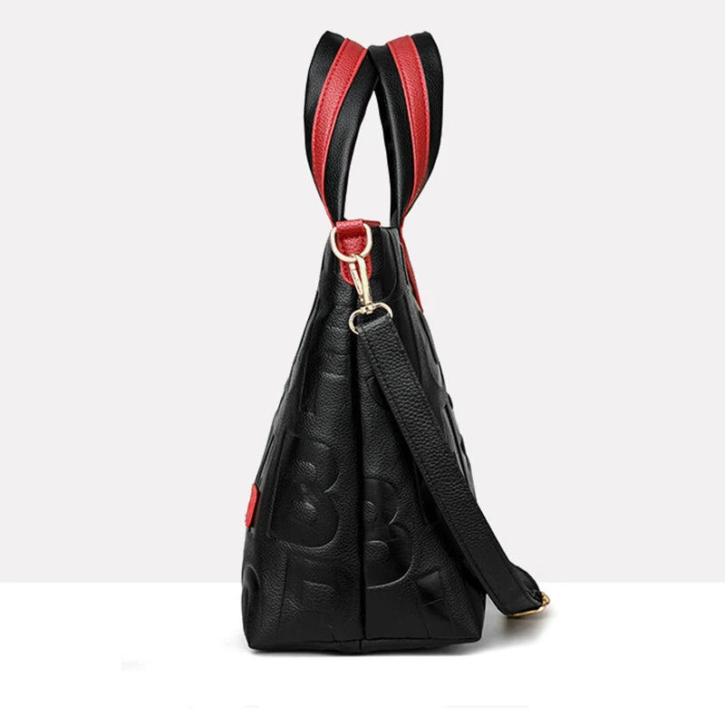 Luxury Contrast Leather Tote