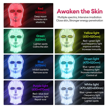 7 Color LED Face & Neck Mask - Anti-Aging Light Therapy