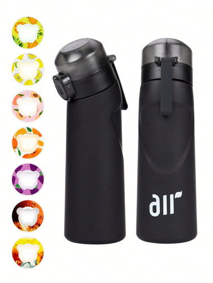 800ml Fruit Scented Water Bottle with Flavor Pod & Straw - Leak Proof