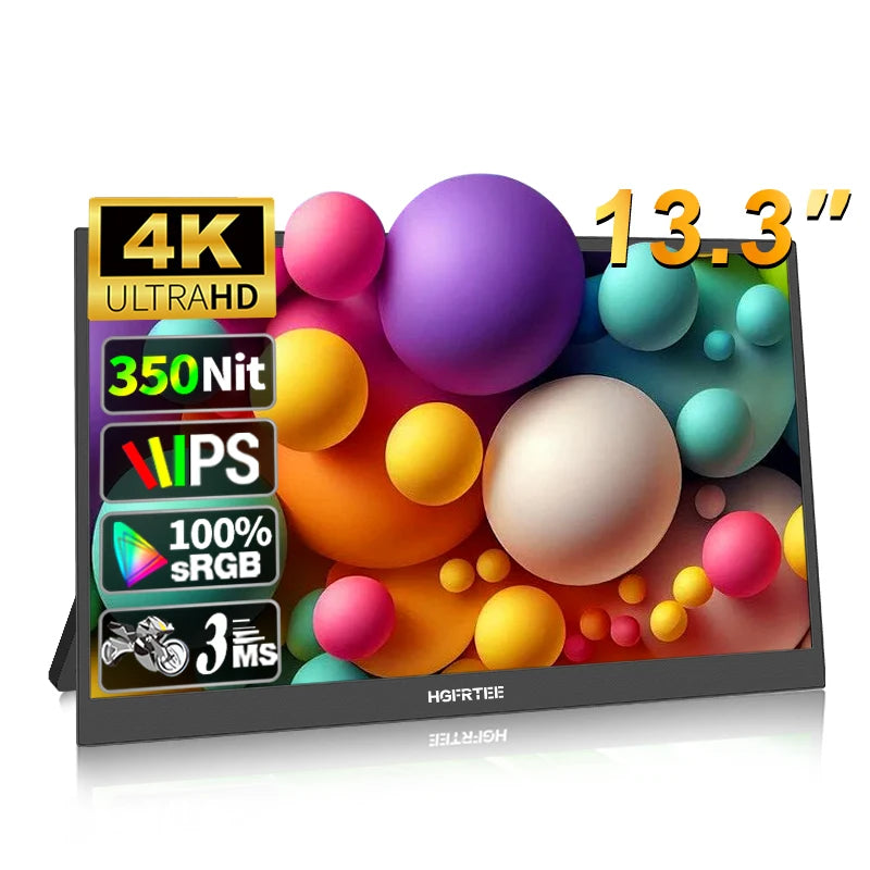 13.3" 4K Portable Monitor - Ultra-HD HDR Display for Laptop, PS5 & Xbox - 23