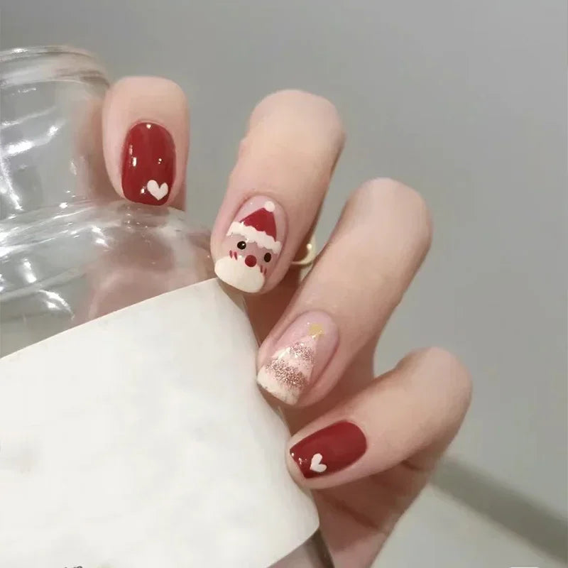 Christmas Snowflake Semi-Cured Gel Nail Wraps - Long-Lasting Holiday Nail Art Decals - 3