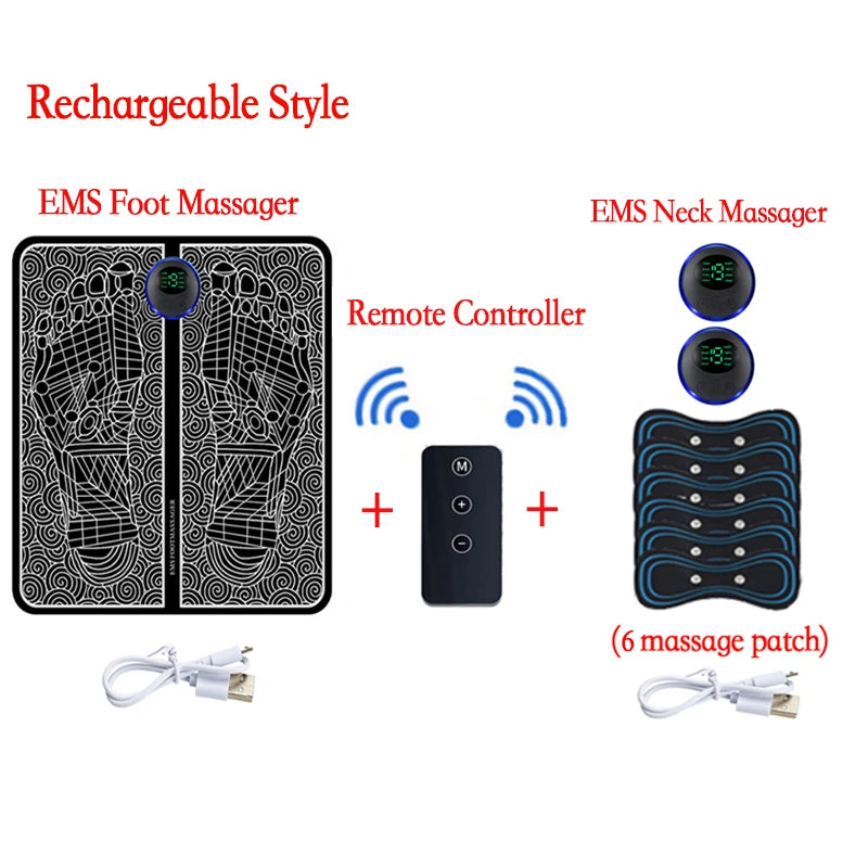EMS Foot Massager Mat - Portable Electric Muscle Stimulation Therapy