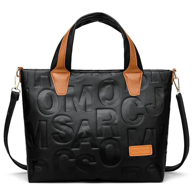 Luxury Contrast Leather Tote