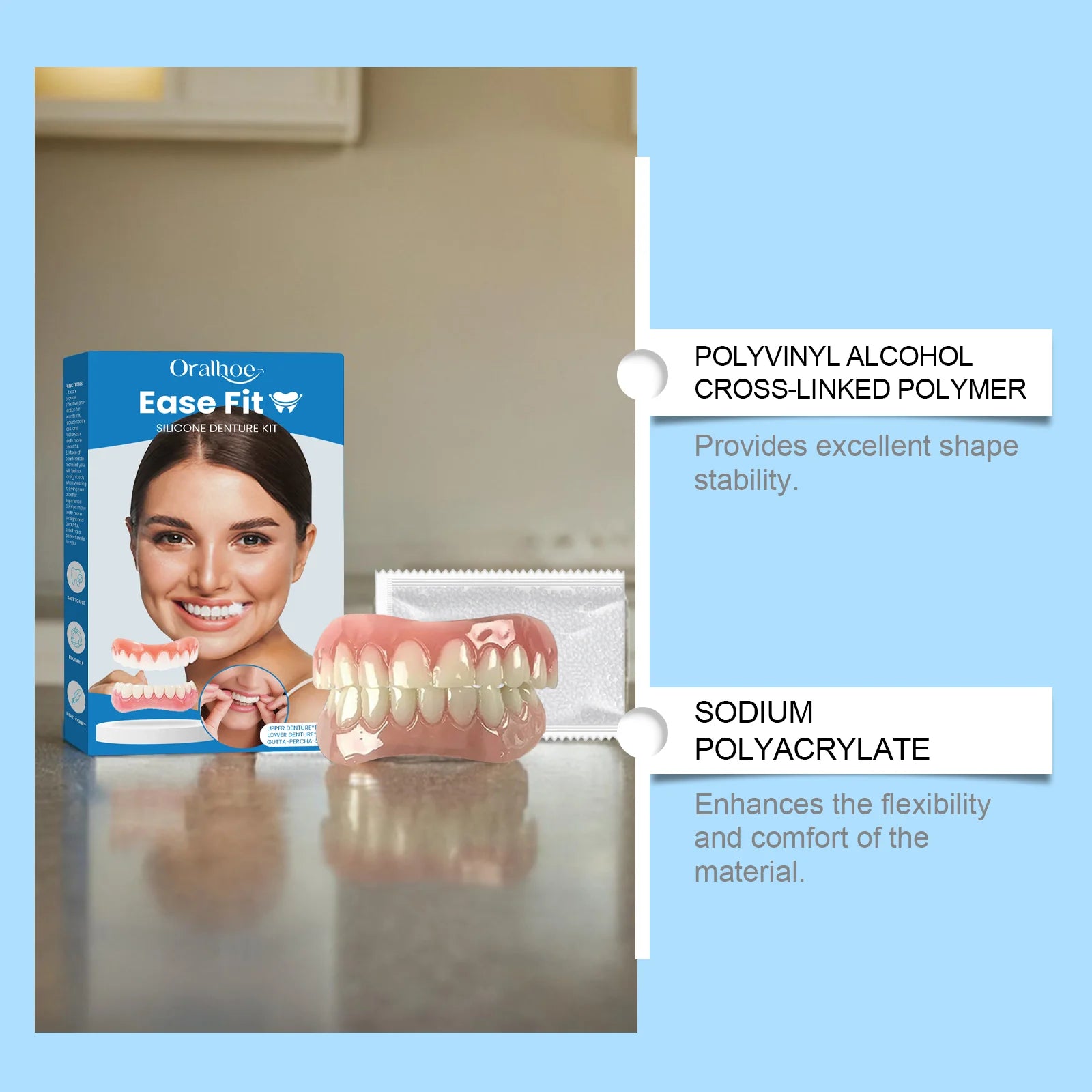 Comfortable Silicone Denture Set for Natural Looking Smile and Improved Chewing - 10