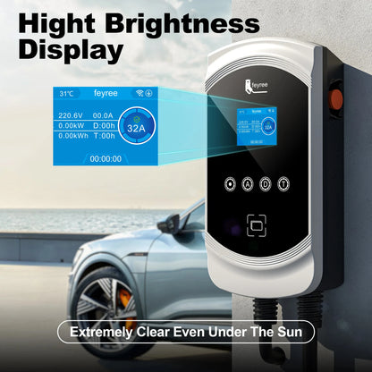 Smart EV Wallbox Charger - 12kW Type 1 Charging Station with App Control